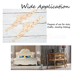 Artisanat d'applique onlay sculpté en bois massif naturel&nbsp;WOOD-FH0001-37