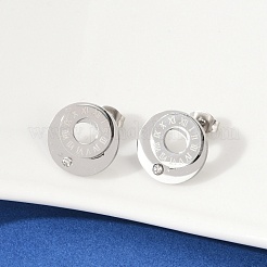 Pendientes de acero inoxidable 304 con rhinestone&nbsp;EJEW-Z089-06P