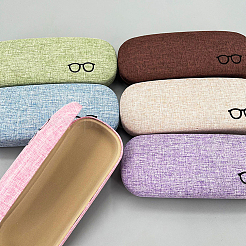 1 ovales Brillenetui aus Polyester&nbsp;AJEW-CN0007-32A