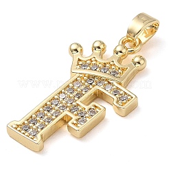 Porte micro ouvrent pendentifs zircone cubique en laiton de placage&nbsp;KK-D535-01F-RS
