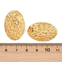 Gehämmerte ovale Ohrstecker aus 304 Edelstahl&nbsp;EJEW-I320-21G-03