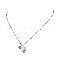 Pendentif photo médaillon en forme de cœur en acier inoxydable 316&nbsp;NJEW-JN06497