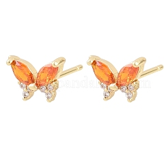 Boucles d'oreilles en laiton avec micro pavé de zircons cubiques pour femmes&nbsp;KK-A305-06G-05