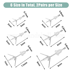 12 paio di 6 stile 925 perni per orecchini in argento sterling&nbsp;STER-DC0001-27