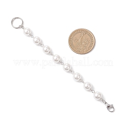 Decorazioni pendenti con catena di perline rotonde in perle di conchiglia&nbsp;HJEW-JM04618-01