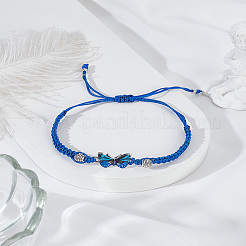 1 Stück Gliederarmband aus Legierung mit Schmetterlingsmotiv&nbsp;BJEW-LP0004-25D