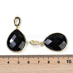 Pendentifs en forme de larme à facettes en obsidienne naturelle&nbsp;G-B126-04G-01
