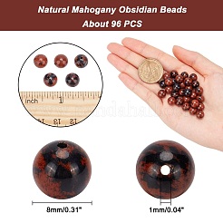 Natur Mahagoni Obsidian Perlen Stränge&nbsp;G-AR0003-86