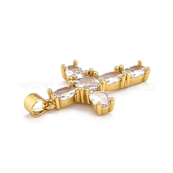 Pendentifs en laiton zircon cubique transparent&nbsp;ZIRC-J025-41G