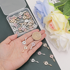 40 pièces pendentifs en alliage de 4 couleurs avec strass&nbsp;RB-CA0001-02