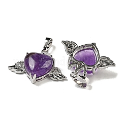 Améthyste naturelle avec pendentifs en zircone cubique transparente&nbsp;G-G133-02P-22