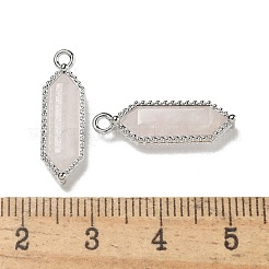 Pendentifs à double extrémité pointus à facettes en quartz rose naturel&nbsp;G-G181-05P-01