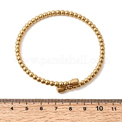 Pulseras de cuentas redondas de acero inoxidable 304 para mujer&nbsp;BJEW-D436-01G