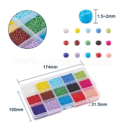 195g 15 Farben Glas Saatperlen&nbsp;SEED-YW0001-11C