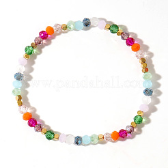 Stretcharmbänder aus regenbogenfarbenen Glasperlen&nbsp;JJ6334