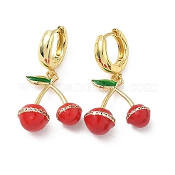 Boucles d'oreilles créoles pendantes en laiton serties de micro-pavés de zirconiums cubiques pour femmes&nbsp;EJEW-A167-04B-G