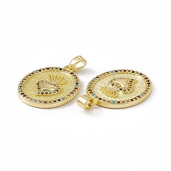 Pendentifs avec zircon cubiques à micro-pavés en laiton&nbsp;KK-E068-VC043