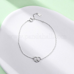 Bracciali a maglie in argento sterling s925 per donna&nbsp;BJEW-D318-01P