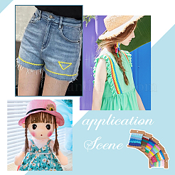 6 carte 6 styles de rubans en polyester à bords ondulés colorés&nbsp;OCOR-NB0001-80