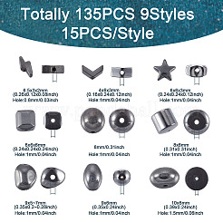 135 pz 9 stili di perline di ematite sintetica non magnetica&nbsp;G-CD0001-12