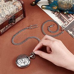 2 chaîne de montre de poche à clip en acier inoxydable&nbsp;DIY-UN0003-64