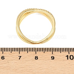 Micro ottone spianare anelli zirconi&nbsp;RJEW-D340-01G-06