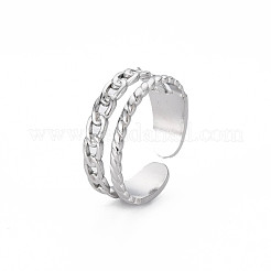 Anello polsino a forma di catena in acciaio inossidabile 304 anti-ossidazione&nbsp;RJEW-N038-037P