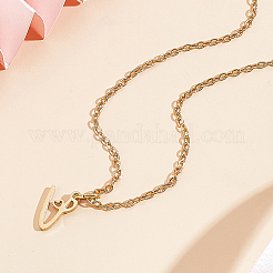 Collier avec pendentif lettre en acier inoxydable 304&nbsp;NJEW-LP0001-39V-G