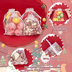 Weihnachtsschneeflocken Organza Geschenktüten&nbsp;OP-WH0012-03