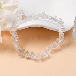 Bracelets extensibles perlés en cristal de quartz naturel unisexe&nbsp;BJEW-S143-16