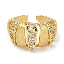 Anelli da dito con polsino in zirconia cubica micro pavé in ottone placcato per donna&nbsp;RJEW-C114-12B-G