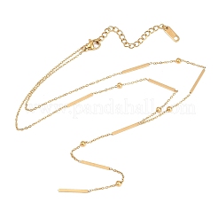 Rechteckige Y-Lariat-Halsketten aus Edelstahl 304 für Damen&nbsp;NJEW-D325-01G