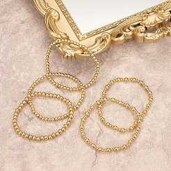 5 Stück runde Stretch-Armbänder aus Messingperlen für Damen&nbsp;BJEW-SW00151