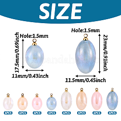 48 Stück 8 Stile Imitation Edelstein Acryl Anhänger&nbsp;IFIN-TA0001-57