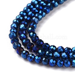 Chapelets de perles en verre électroplaqué&nbsp;GLAA-H021-01B-FP03