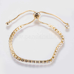 Bracelets en zircone cubique à micro-cuivré en laiton réglable&nbsp;BJEW-G588-01