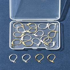 20 Stück 2-farbige Messing-Ohrringe mit Hebelverschluss&nbsp;KK-FS0001-47