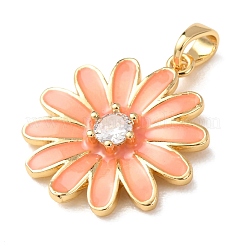 Pendentifs en laiton zircon cubique transparent&nbsp;KK-E803-02G-B