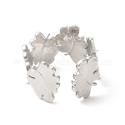 Anello polsino aperto foglia d'acero in acciaio inossidabile 304 anti-ossidazione per donna&nbsp;RJEW-E063-18P