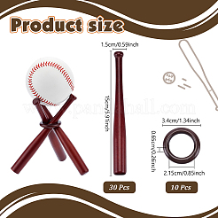 10 ensemble de mini-supports de baseball en bois&nbsp;ODIS-TW0001-06A