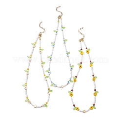 3 collana da donna composta da 3 collane sfaccettate rotonde in diaspro rosso naturale&nbsp;NJEW-MZ00150