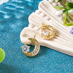 2pcs pendentifs en laiton micro pavé de zircone cubique&nbsp;KK-TA0002-79