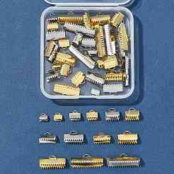 50 Stück 13 Stile 304 Edelstahlband-Crimpenden&nbsp;STAS-FS0002-03