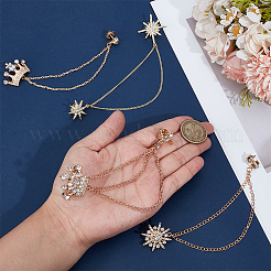 4 Stück 4 Stile Strass Krone & Stern hängende Kette Brosche&nbsp;JEWB-OC0001-09