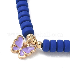 Bracelet à breloques en alliage d'émail papillon pour adolescente femme&nbsp;BJEW-JB06917