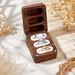 1 x Schmuck-Geschenkbox aus Walnussholz mit 3 Fächern und magnetischem Deckel&nbsp;CON-DC0001-15A