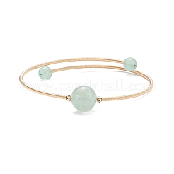 Bracciale rigido con perline rotonde in pietra naturale&nbsp;BJEW-JB07840