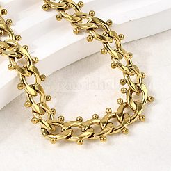 Bracciali a catena in acciaio inossidabile 304 in stile punk per donna&nbsp;BJEW-A044-01G