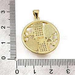 Colgantes de concha de circonita cúbica con micro pavé de latón&nbsp;KK-D328-16G