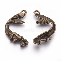Pendentifs de sirène en alliage de style tibétain&nbsp;TIBEP-36349-AB-NR